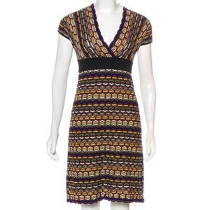 M Missoni Zigzag Knit Dress Merino Wool Blend Knee Length Size 4